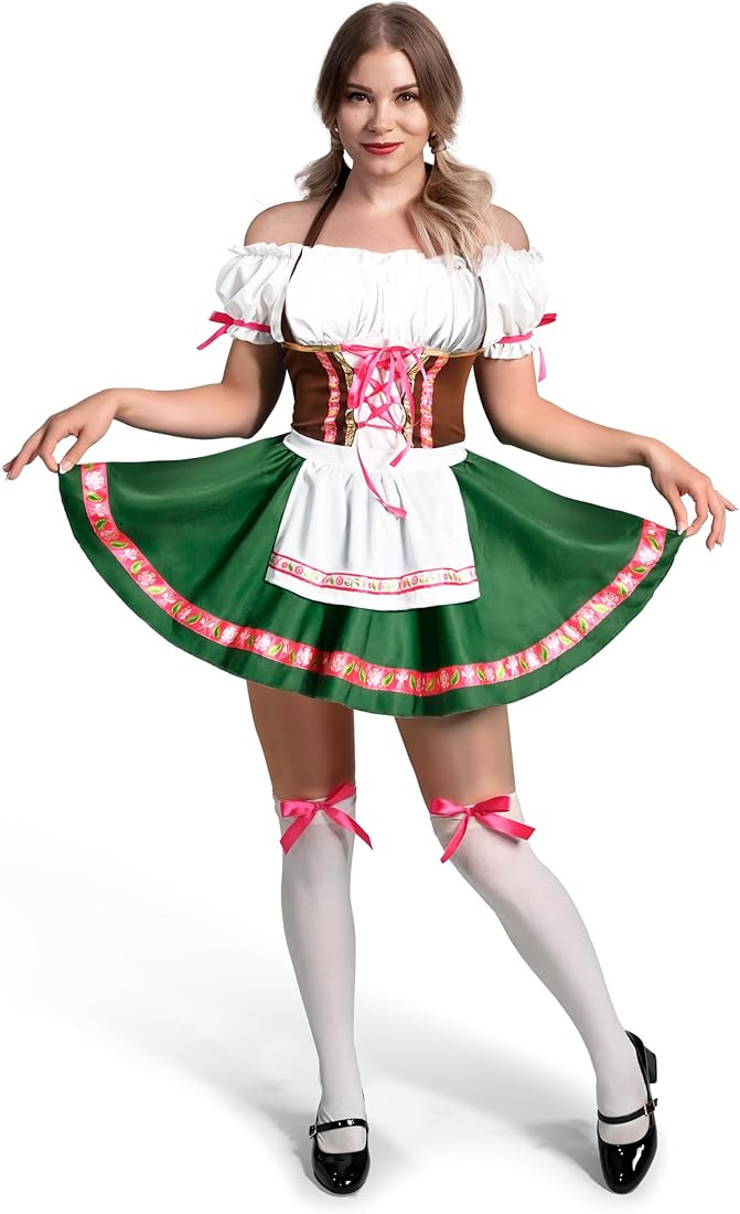 Spooktacular Creations Women Green Traditional Oktoberfest Dress with Thigh High Stockings Costum... | Amazon (US)