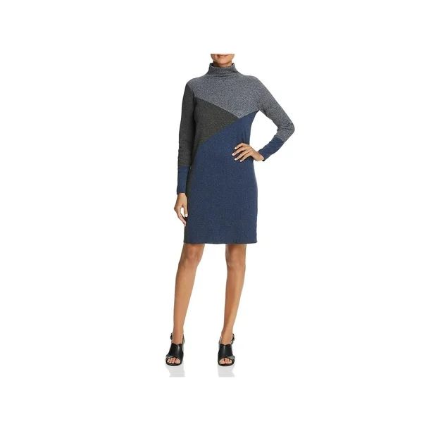 Nic + Zoe Womens Colorblock Turtleneck Sweaterdress | Walmart (US)