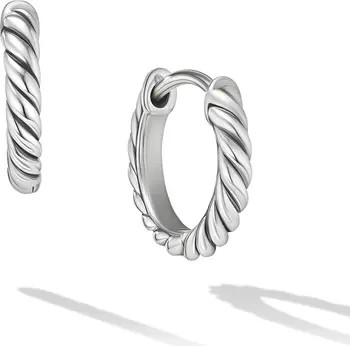 David Yurman Sculpted Cable Micro Huggie Hoop Earrings in Sterling Silver, 10.7mm | Nordstrom | Nordstrom