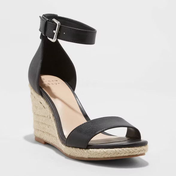 Women's Lola Ankle Strap Espadrille Wedge - A New Day™ | Target
