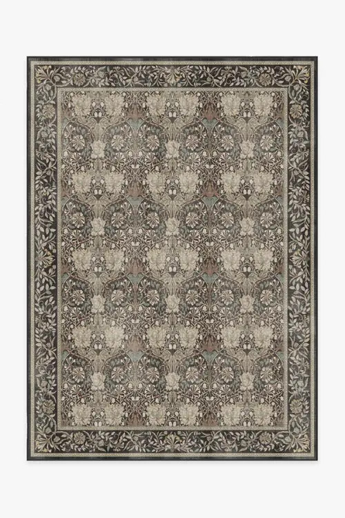 Morris & Co. Honeysuckle & Tulip Dark Wood Premium Rug | Ruggable