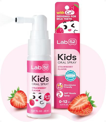 LAB52 Kids Oral Spray, Toddler Toothpaste Helper for Daily Oral Care and Fresh Breath, Children Approved with Fluoride Free for Newborn to Preschoolers, Xylitol Strawberry Flavor | Amazon (US)