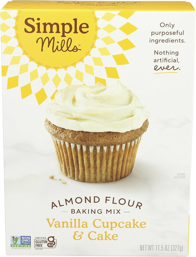 Simple Mills Almond Flour Baking Mix, Vanilla Cupcake & Cake Mix - Gluten Free, Plant Based, Pale... | Amazon (US)