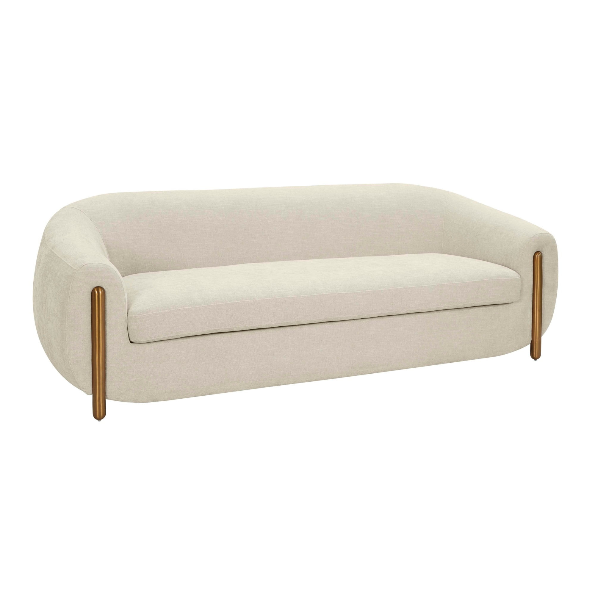 Lina Cream Textured Linen Sofa - Walmart.com | Walmart (US)