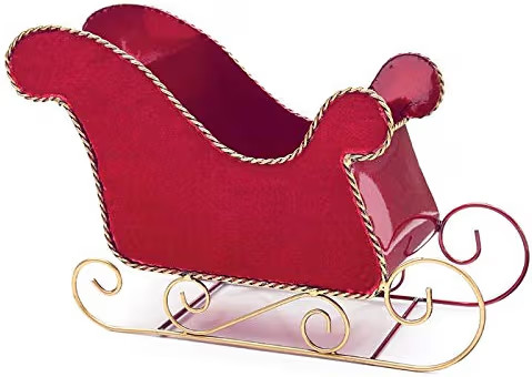 Burton+Burton Red Velvet Tin Sleigh Planter | Amazon (US)