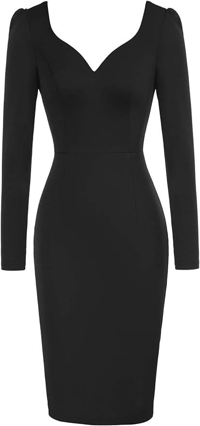 GRACE KARIN Women Sleeveless Deep V Neck Casual Cocktail Pencil Dress | Amazon (US)