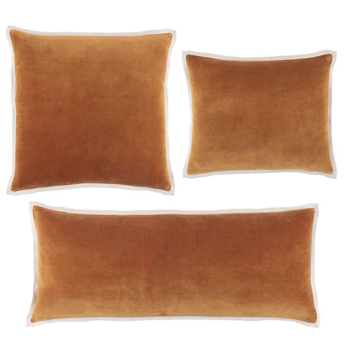 Gehry Velvet/Linen Caramel Decorative Pillow | Annie Selke
