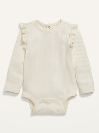 Unisex Ruffled Rib-Knit Bodysuit for Baby | Old Navy (CA)
