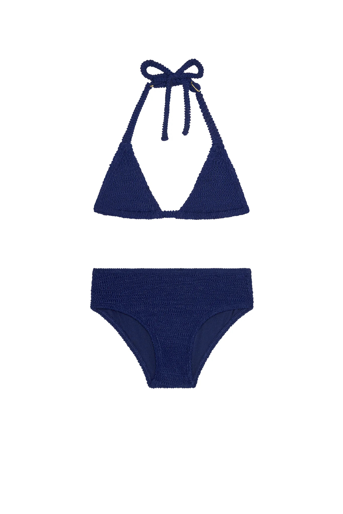 Palma Top & Seychelles Bottom Set - Midnight Crinkle | Monday Swimwear