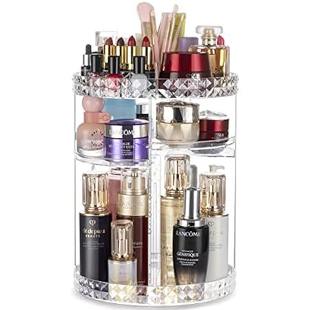 360 Degree Rotating Makeup Organizer,Large Capacity&Adjustable Multi-Function Cosmetic Storage Box,F | Amazon (US)