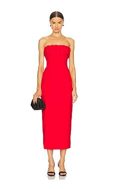 Runaway The Label Lottie Midi Dress in Red from Revolve.com | Revolve Clothing (Global)