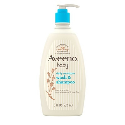 Aveeno Baby Daily Moisture Gentle Body Bath Wash & Shampoo - Lightly Scented - 18 fl oz | Target