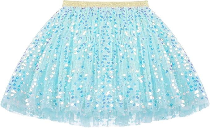 KEREDA Baby Girls Layered Tutu Skirt Sparkling Sequin Tulle Dance Skirts 1-8 Y | Amazon (US)