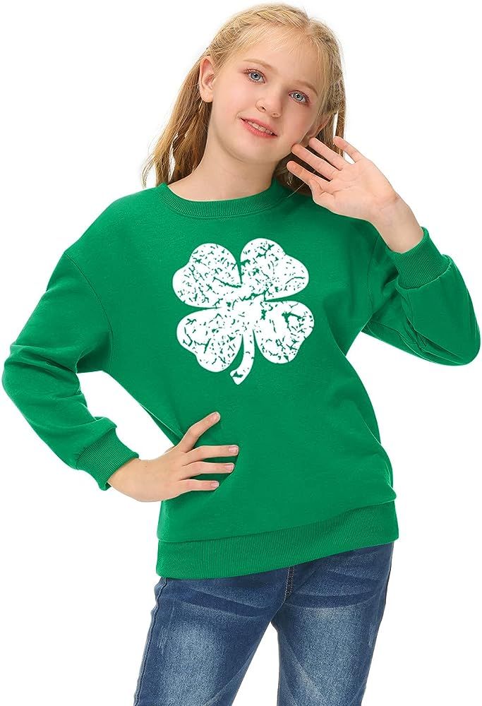 Besserbay Kids St. Patrick's Day Clover Sweatshirt 4-12 Years | Amazon (US)