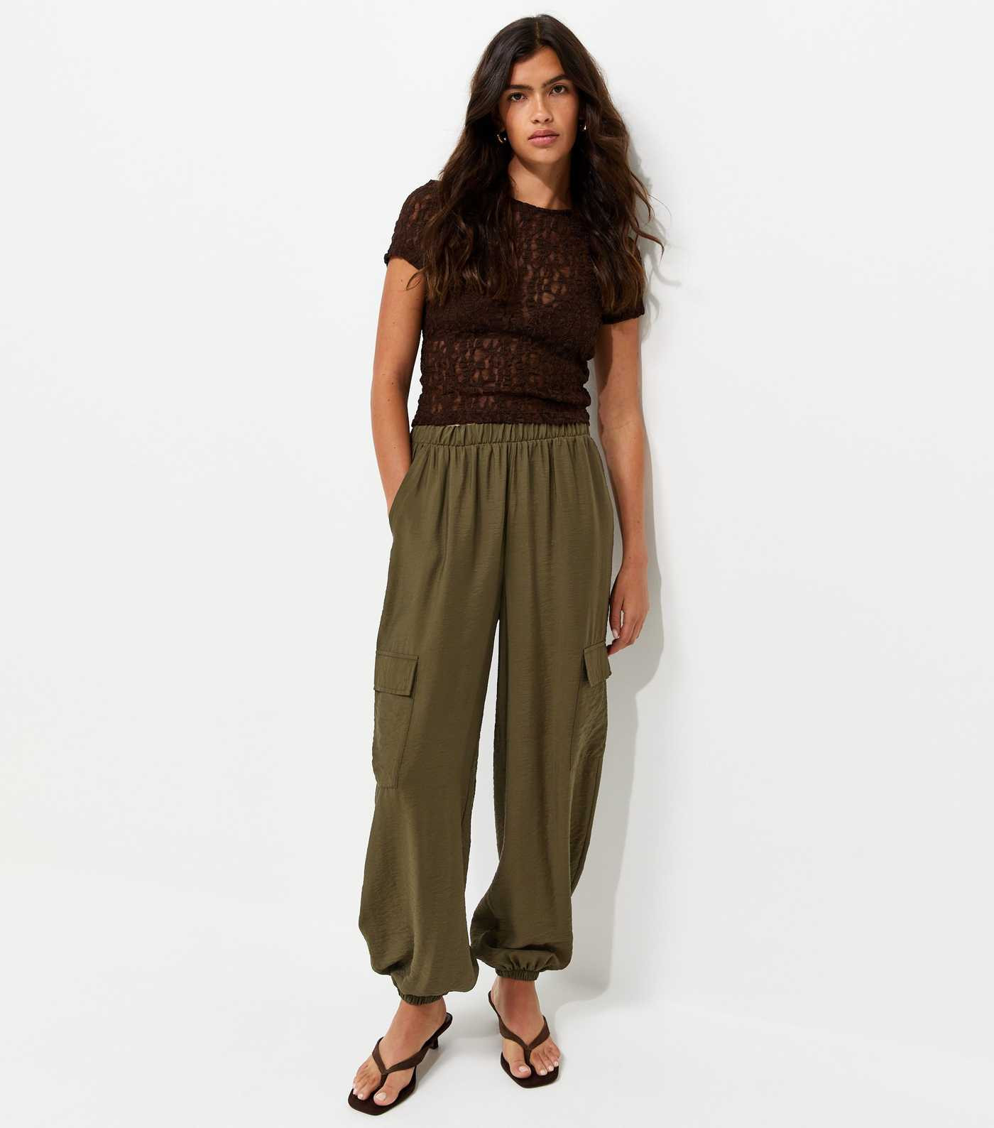 Dark Khaki Cargo Pocket Tapered Cuffed Trousers | New Look | New Look (UK)
