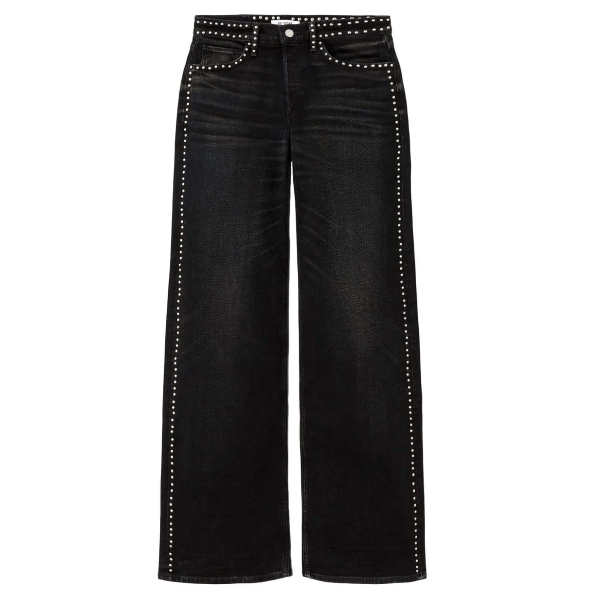 Studded Mid Rise Wide Leg Jeans | Club21