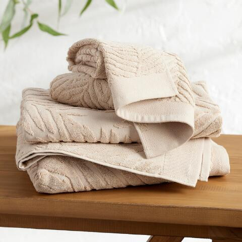 Sand Sculpted Palm Leaf Towel Collection | World Market