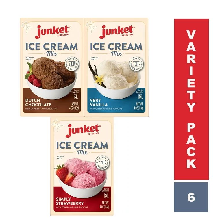 Junket Ice Cream Powder Mix Bundle includes Vanilla, Chocolate, and Strawberry mixes, for a total... | Walmart (US)