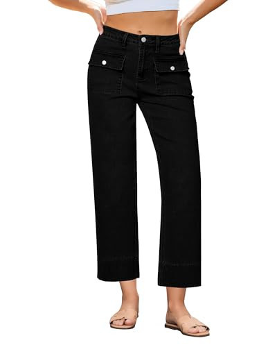 GRAPENT Women's Plus Size Jeans Black Jeans Womens High Waisted Washed Black Size XX-Large US 20 to 22 | Amazon (US)