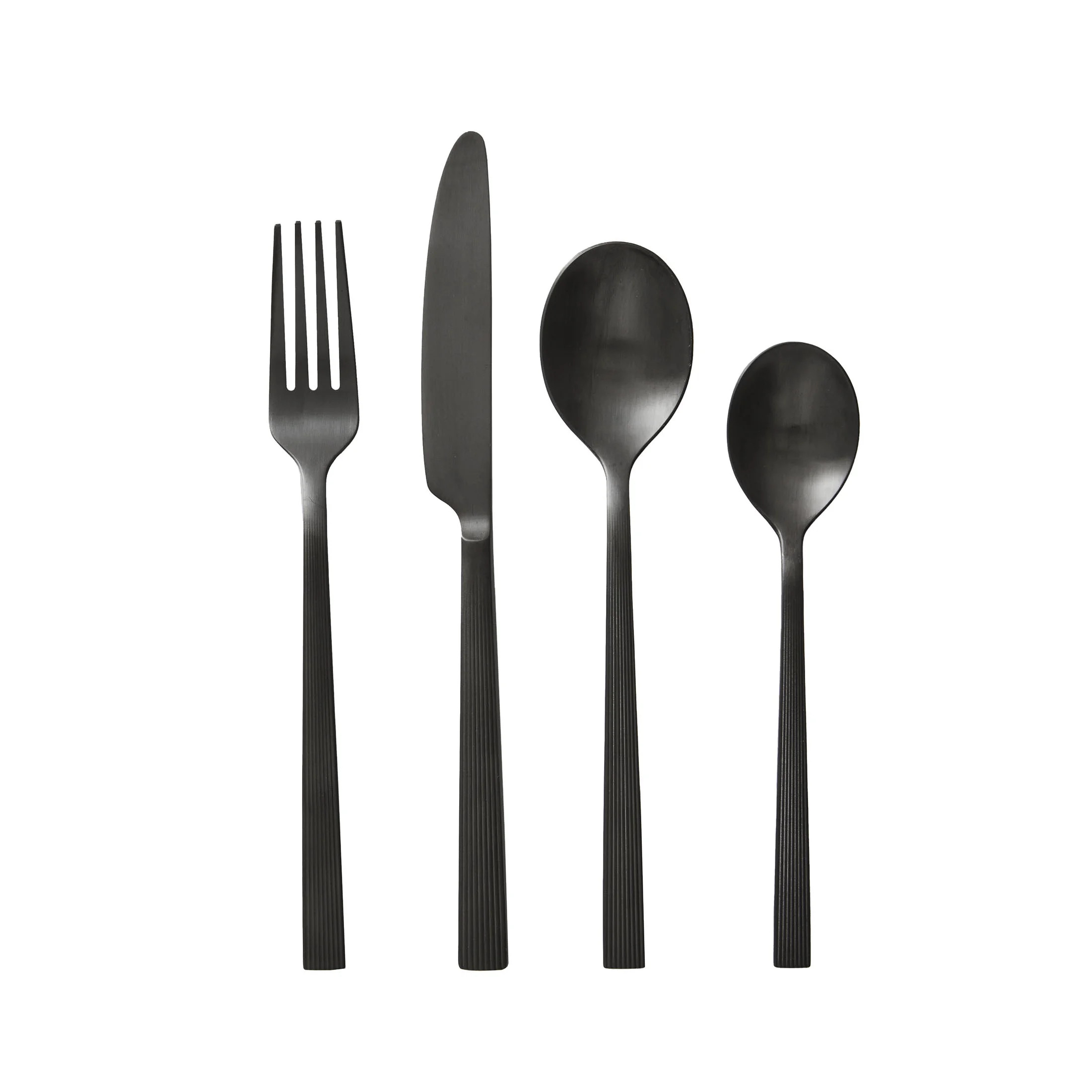 Better Homes & Gardens River 16-Piece Black Stainless Steel Flatware Set (Service for 4) | Walmart (US)
