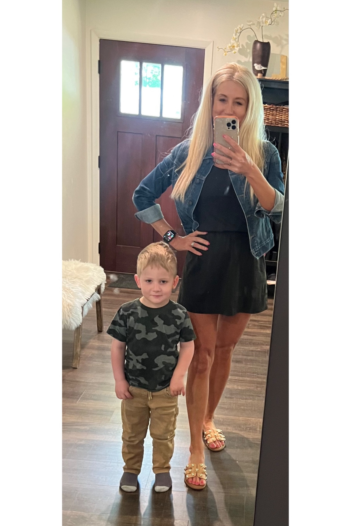 Tennis dress and jeans jacket.
Love this combo. Khaki toddler outfit. 

#LTKshoecrush #LTKfamily #LTKtravel
