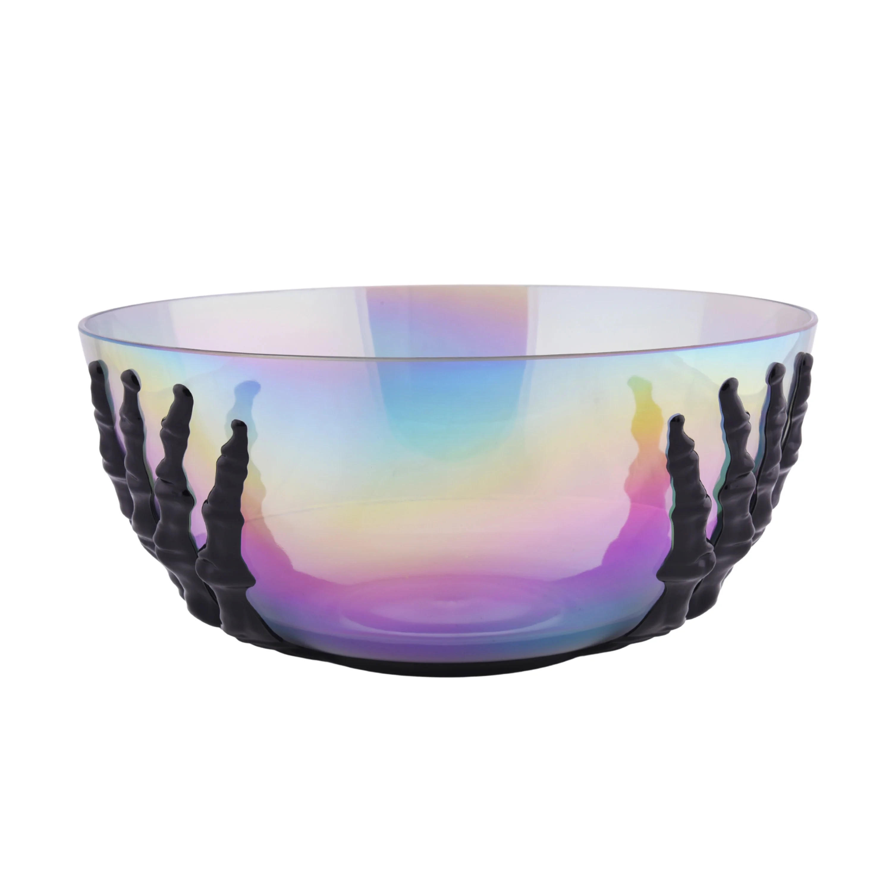 Way To Celebrate Black Iridescent Skeleton Holding Hands Serve Bowl, Large | Walmart (US)