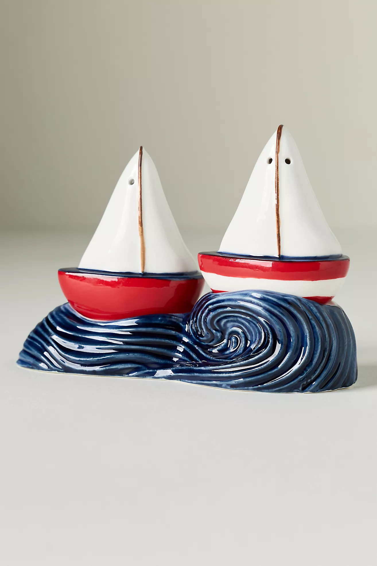 Maritime Stoneware Salt & Pepper Shakers | Anthropologie (US)
