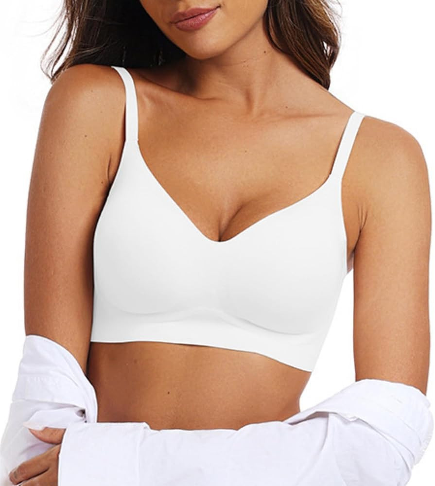 OEAK Womens Wireless Jelly Bras Comfortable Gel Bra Everyday Tshirt Bras | Amazon (US)