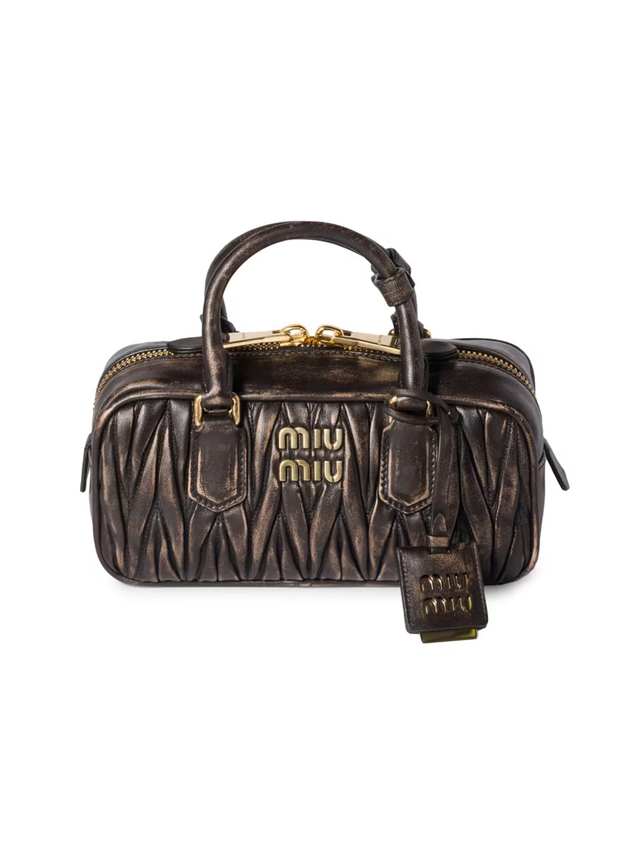 Miu Miu Arcadie Matelassé Nappa Leather Top Handle Bag | Saks Fifth Avenue | Saks Fifth Avenue