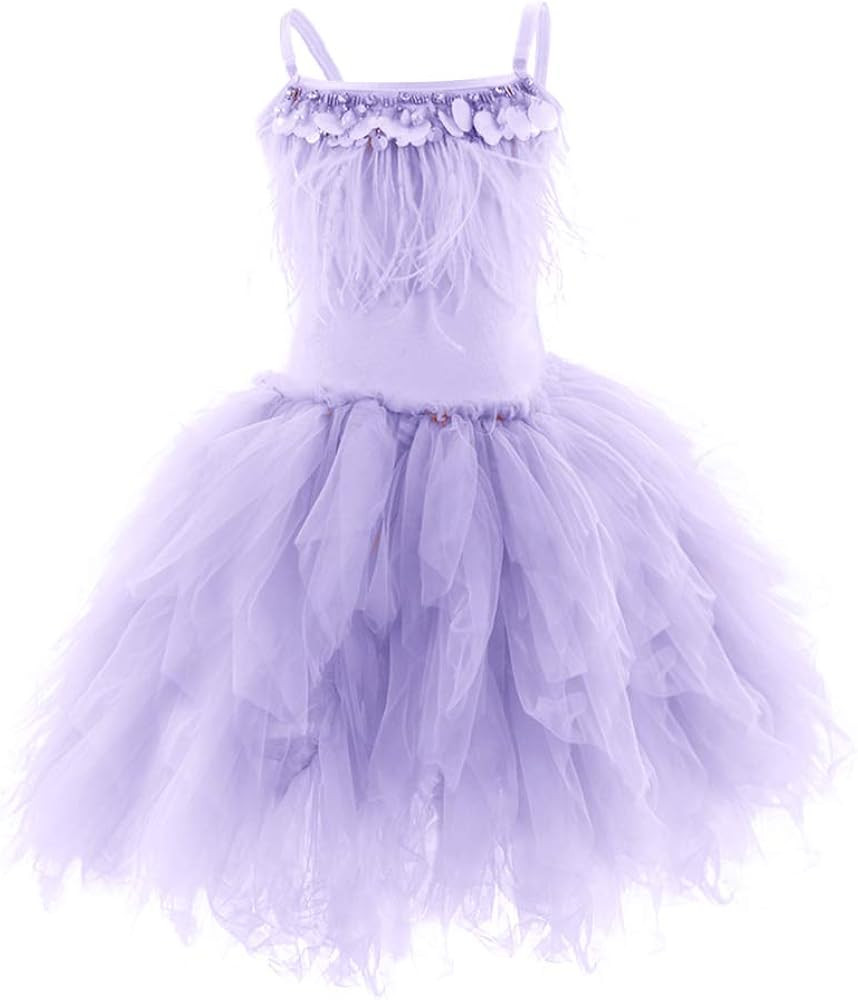 IBTOM CASTLE Kids Swan Princess Dance Costume Feather Ballerina Dress for Baby Girl Pageant Party... | Amazon (US)