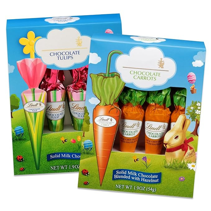 Chocolate Easter Candy Tulips and Carrots Variety 2 Pack- Includes 4 x Chocolate Carrots and 4 x ... | Amazon (US)