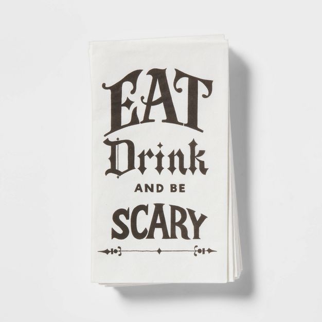 16pk Halloween Paper &#39;Eat, Drink and Be Scary&#39; Guest Towels - Threshold&#8482; | Target