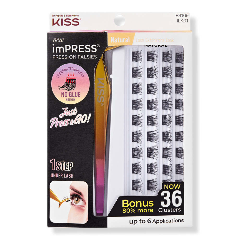 Kiss imPRESS Pre-Glued Lash Clusters Kit - Classic Natural | Ulta