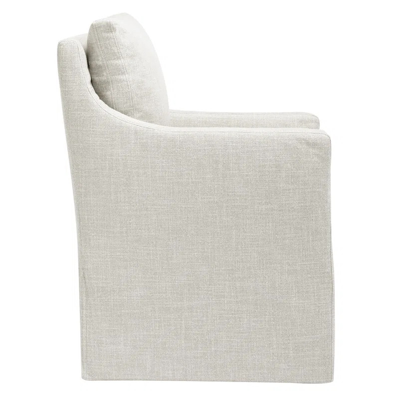 Bronte 24" Wide Country Farmhouse Linen Down Fill Upholstered Dining Armchair | Wayfair North America