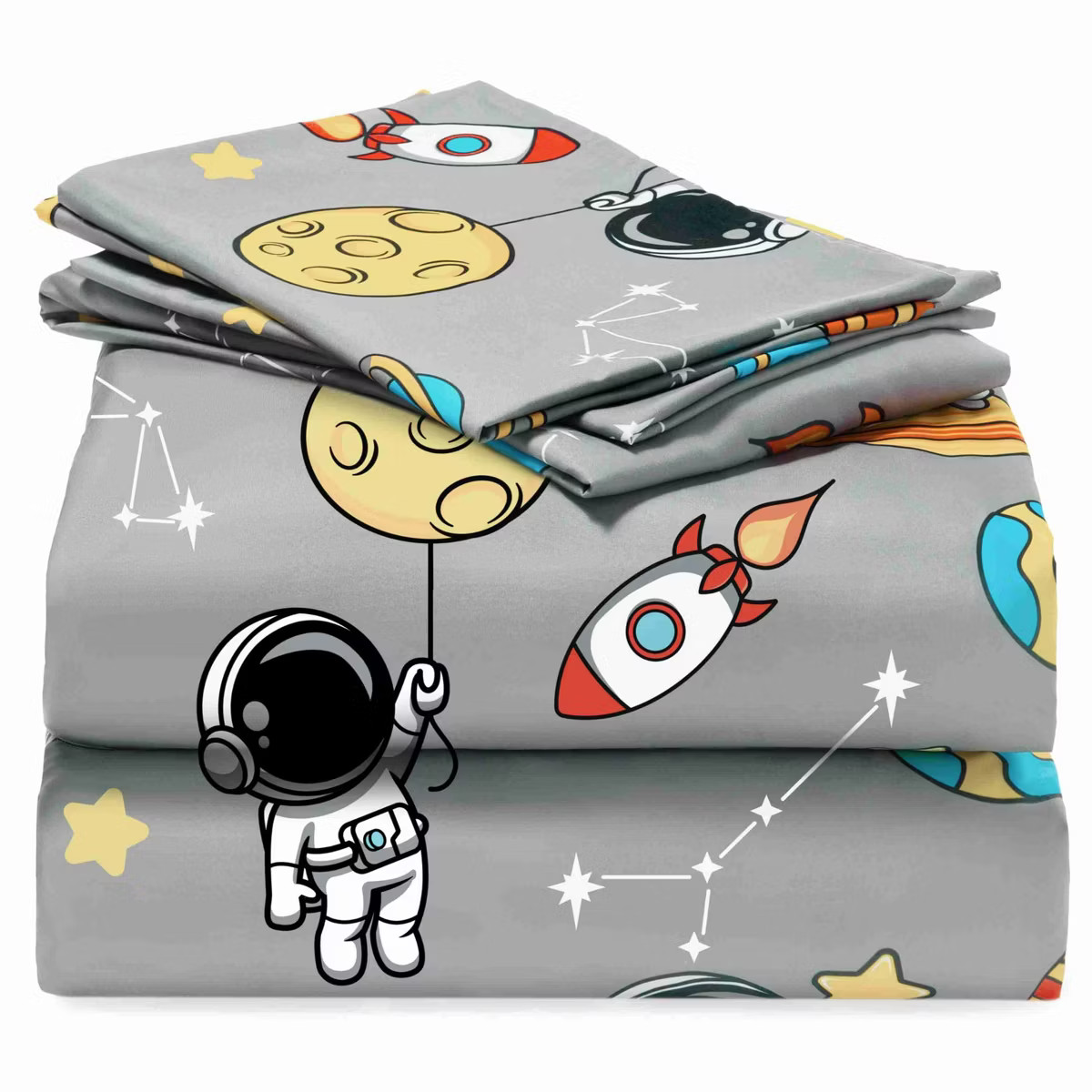 Joyfy Kids Twin Sheet Set Astronaut 3 Piece Bed Sheets Deep Pocket Wrinkle Free Cozy Toddler Bedd... | Target