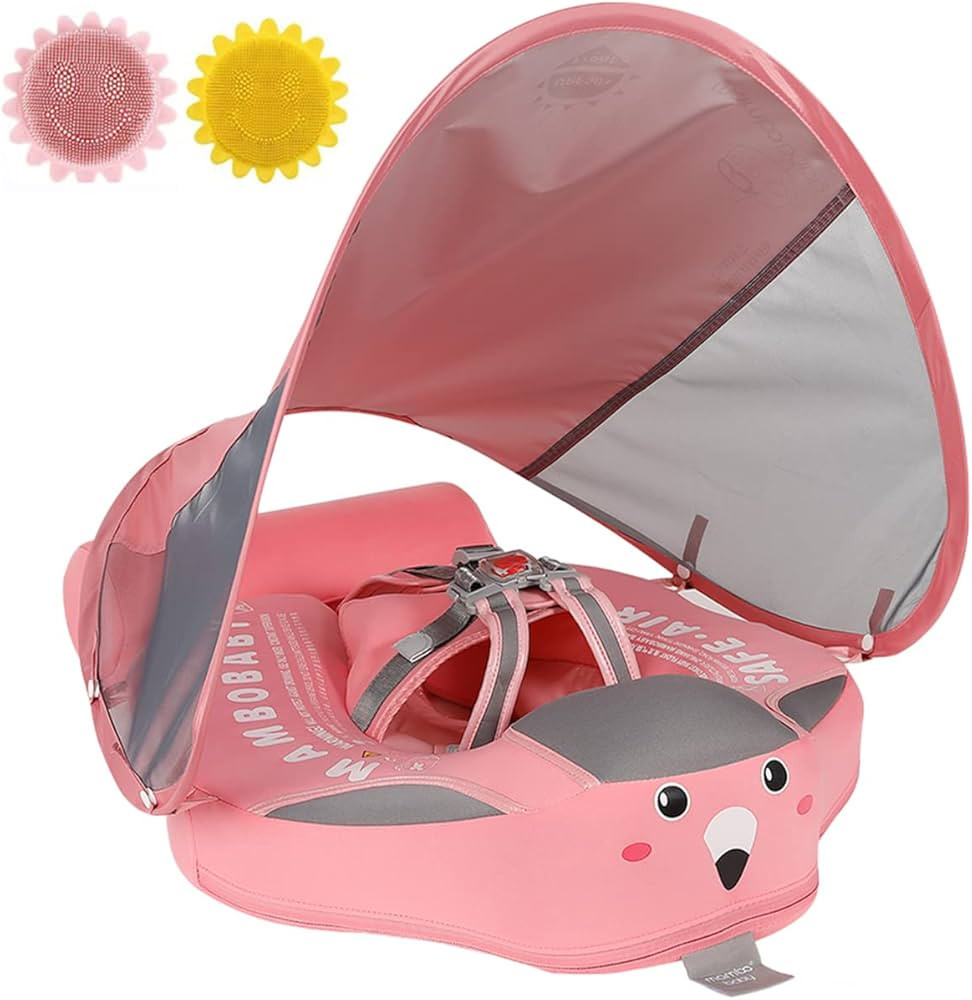 Mambobaby Baby Pool Float with Canopy,Non Inflatable Baby Swim Float,Upgrade Soft Skin-Friendly M... | Amazon (US)