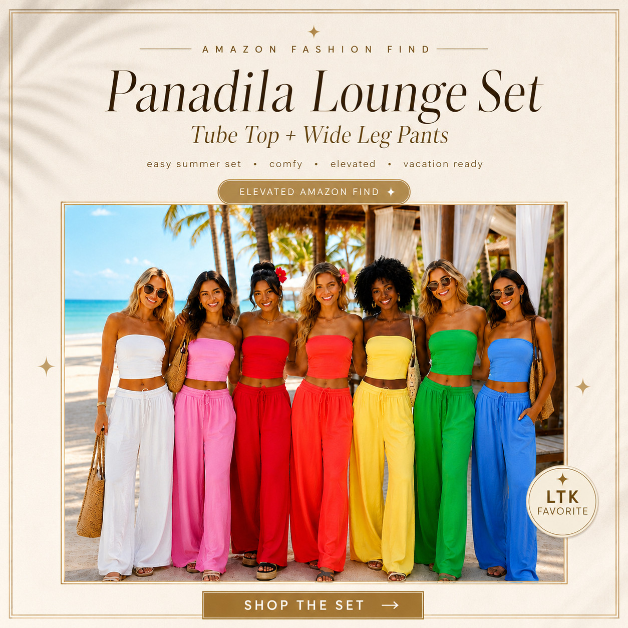 PANADILA Summer Chic | 2 Piece Wide Leg Pant & Tube Top Loungewear Sets ☀️ 

Bright matching lounge sets that make summer outfits feel instantly easier, cuter, and vacation-ready 🌴

These Panadila two-piece lounge sets are such good Amazon fashion finds if you want an easy summer outfit that feels comfy, colorful, elevated, and already styled for you.

The tube top and wide leg pants combo is what makes this set stand out — it gives that effortless beach vacation outfit look while still feeling wearable for travel days, resort dinners, beach walks, poolside lounging, casual summer plans, or throwing on when you want to look put together without trying too hard.

What I love about these is that the outfit is basically done for you!!

The matching set makes getting dressed so easy because you don’t have to think about what top goes with what pants. 

It already has that polished, coordinated look people save because it feels cute, simple, and wearable for real summer plans.

The color options are the big selling point here — white, pink, red, coral, yellow, green, and blue all give a different vacation mood, so you can pick the shade that feels most like your summer style.

These are especially good if you want comfy Amazon lounge sets that still feel flattering, feminine, beachy, and elevated enough to wear outside the house.

Pair them with sandals, raffia bags, sunglasses, gold jewelry, a straw hat, a beach tote, or a lightweight button-down for that vacation outfit, airport-to-resort look, beach-to-dinner moment, or easy summer lounge outfit that always feels pulled together.

I did the digging for you — if you’ve been wanting cute Amazon matching sets, Panadila lounge sets, tube top and wide leg pants outfits, beach vacation outfits, colorful summer sets, travel outfits, or affordable two-piece sets that look elevated, these are the sets I’d check first before colors and sizes start moving!!

📌 SAVE this for summer vacation outfits, travel days, and easy Amazon fashion finds.

↓ Everything is linked!

#LTKActive #LTKSaleAlert #LTKTravel