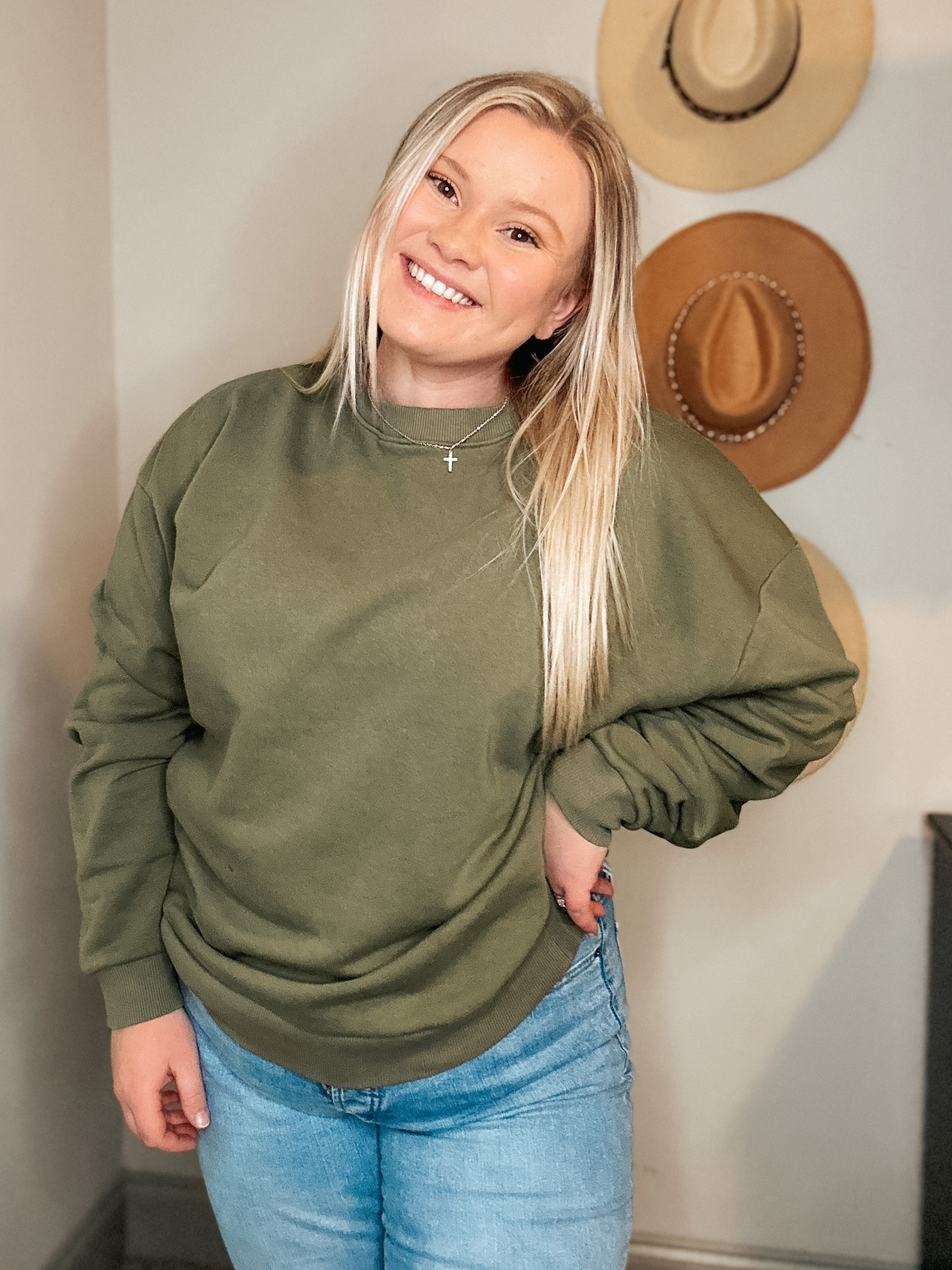 Olive Green Nuuds sweatshirt 
#nuuds #olivegreen

#LTKcurves #LTKFind #LTKfit