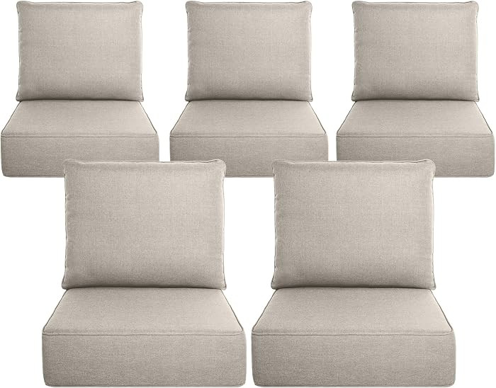 Belord Luxury 6" Thick Outdoor Cushion 5 Set - 24 x24 Inch 28D Sponge Filling Fade-Resistant Chai... | Amazon (US)