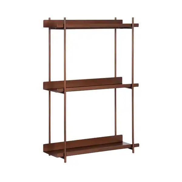 Kate and Laurel Dominic Tiered Wall Shelf - 28x7x14.5 - Bronze | Bed Bath & Beyond