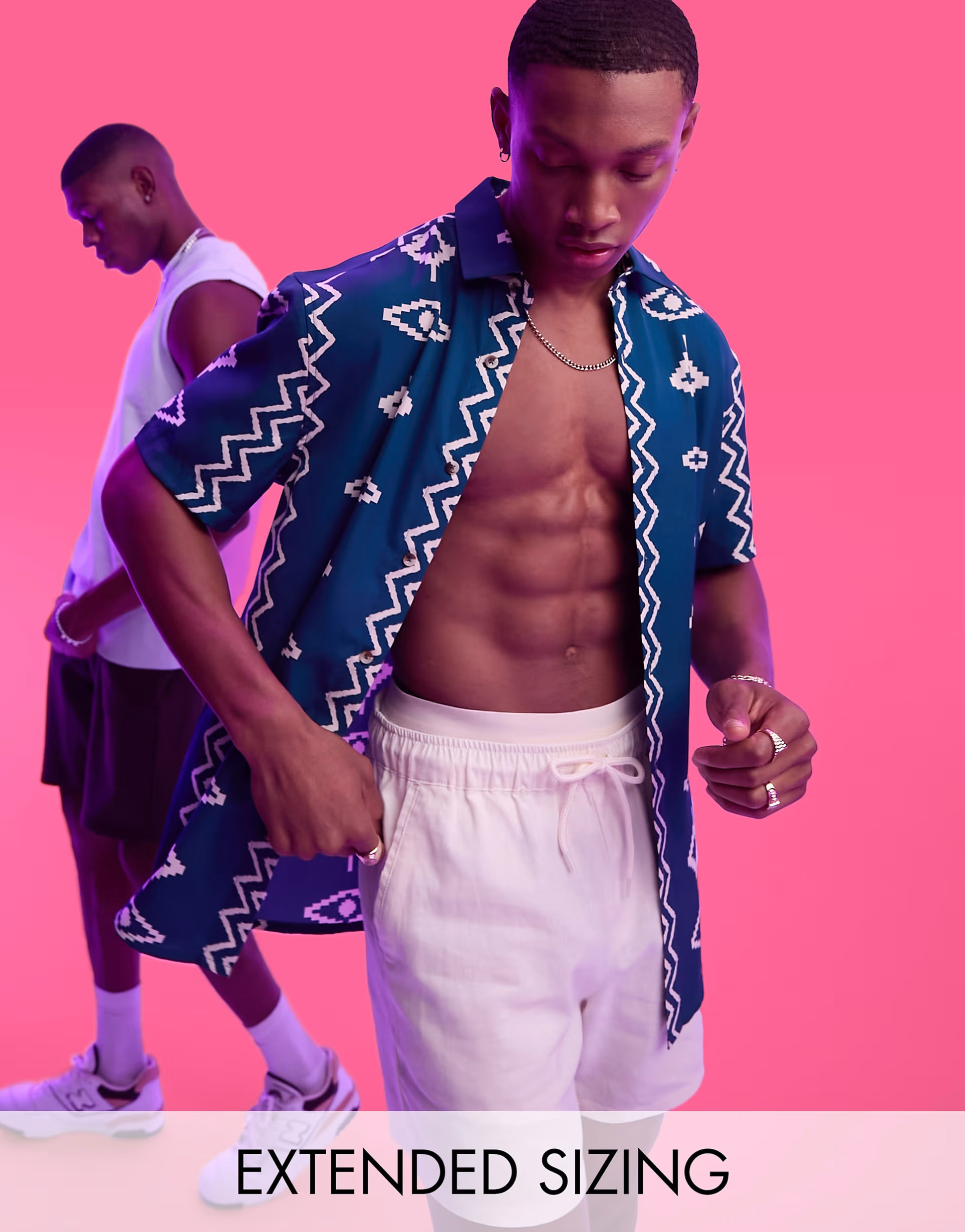 ASOS DESIGN shirt in teal pattern print | ASOS (Global)