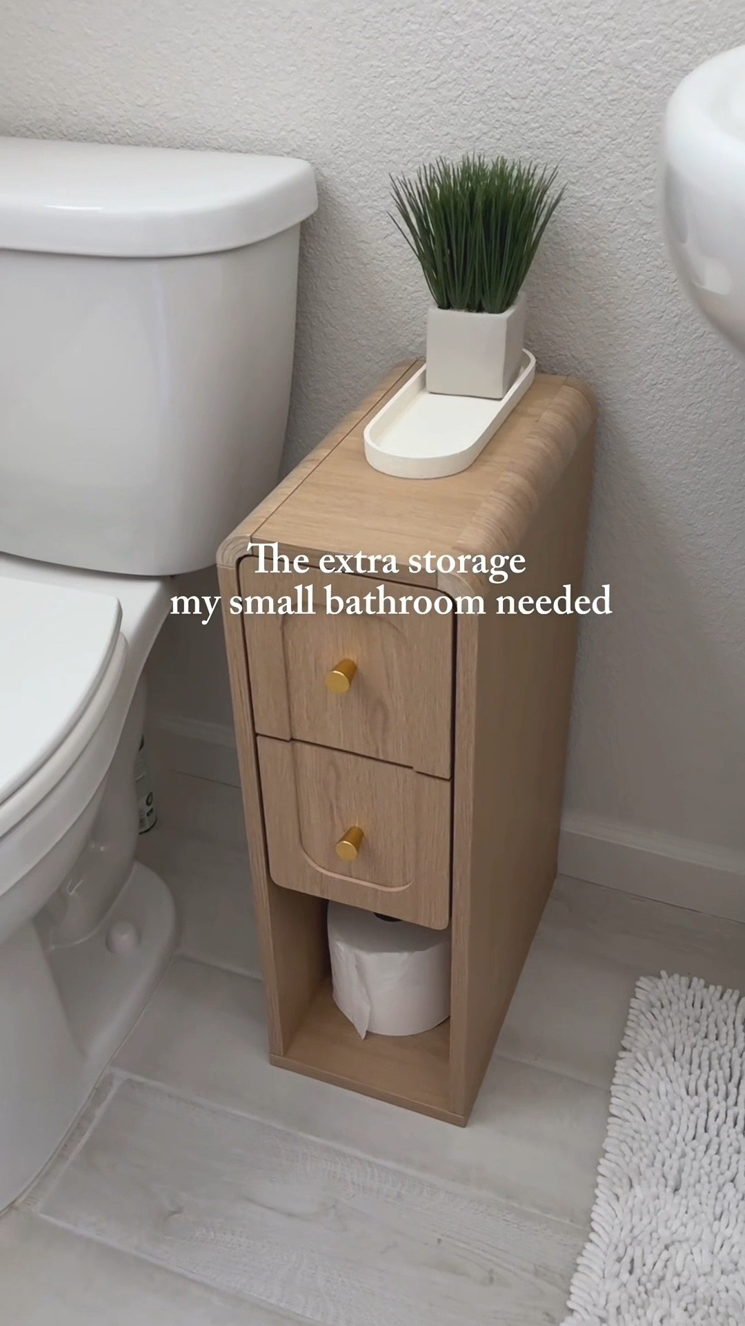 The cutest slim bathroom storage cabinet for tiny bathrooms!

#LTKmomlife #LTKHome