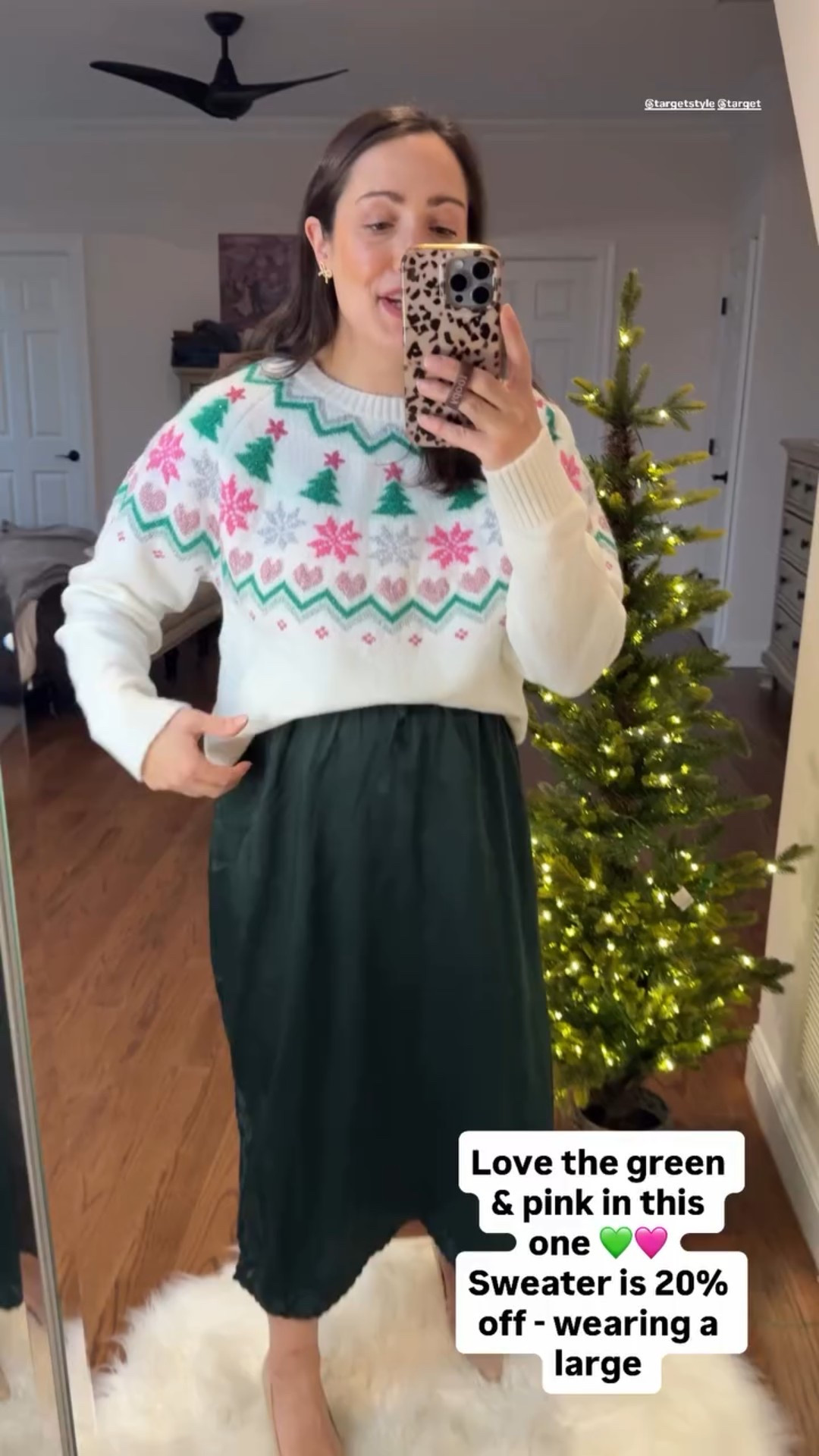 Love the green & pink in this one 💚🩷Sweater is 20% off - wearing a large  @targetstyle @target