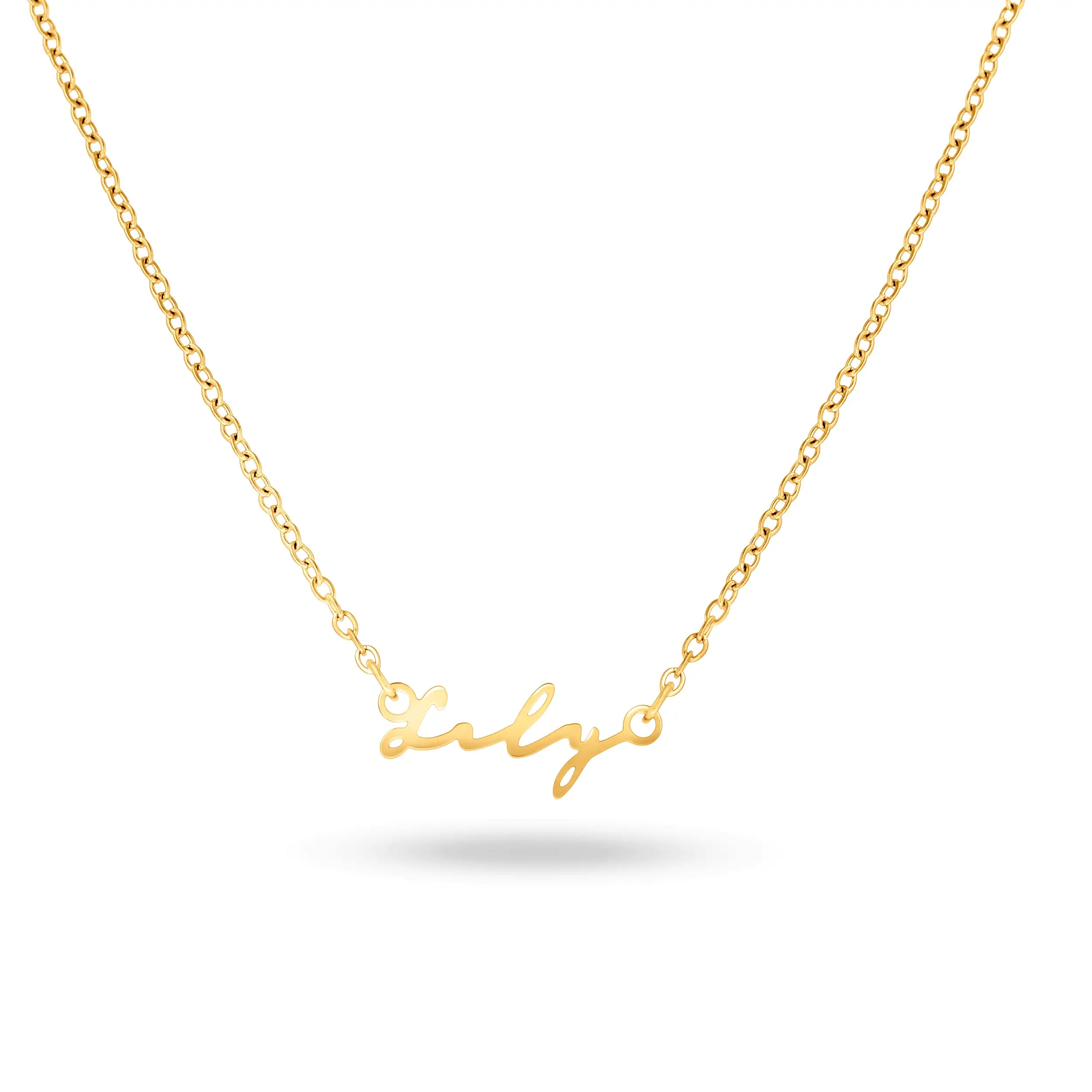 Fine Mini Signature Name Necklace (Gold) | Abbott Lyon