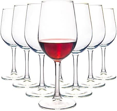 Wine Glasses Set of 8, 12 oz Red White Wine Glasses, Clear, Dishwasher Safe | Amazon (US)