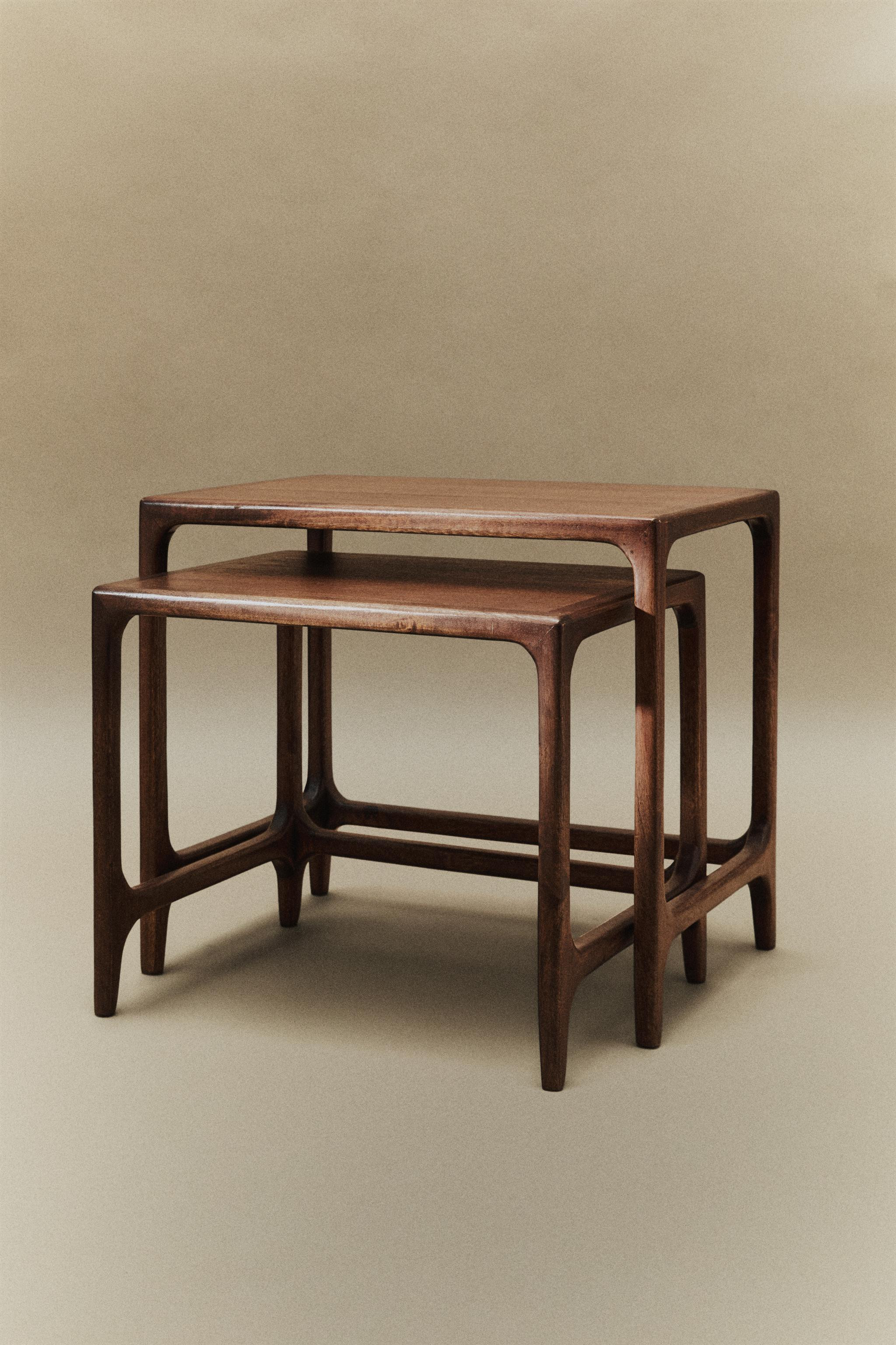 WOODEN NEST OF SIDE TABLES (SET OF 2) | Zara US