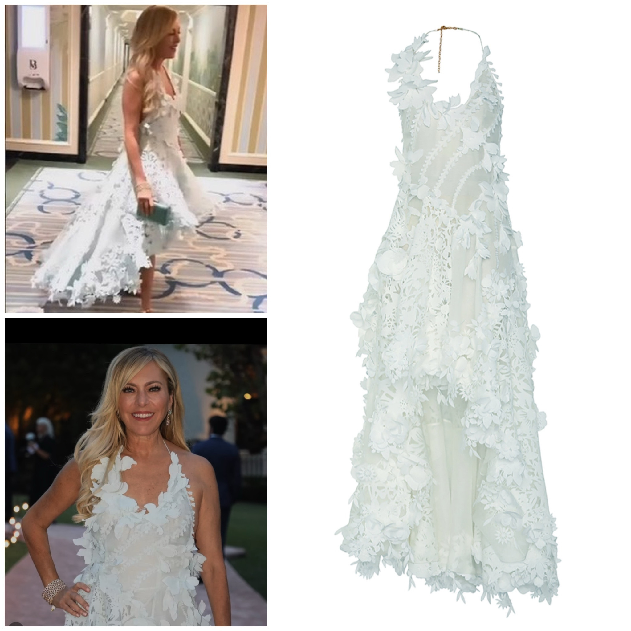 Sutton Stracke’s White Flower Appliqué Dress 📸 = @suttonstracke