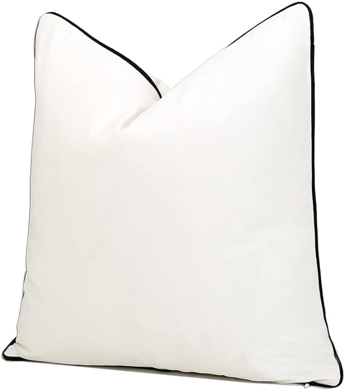 THE-TINOART White Black Throw Pillow Covers Soft Velvet Decorative Cushion Case for Sofa Bedroom ... | Amazon (US)