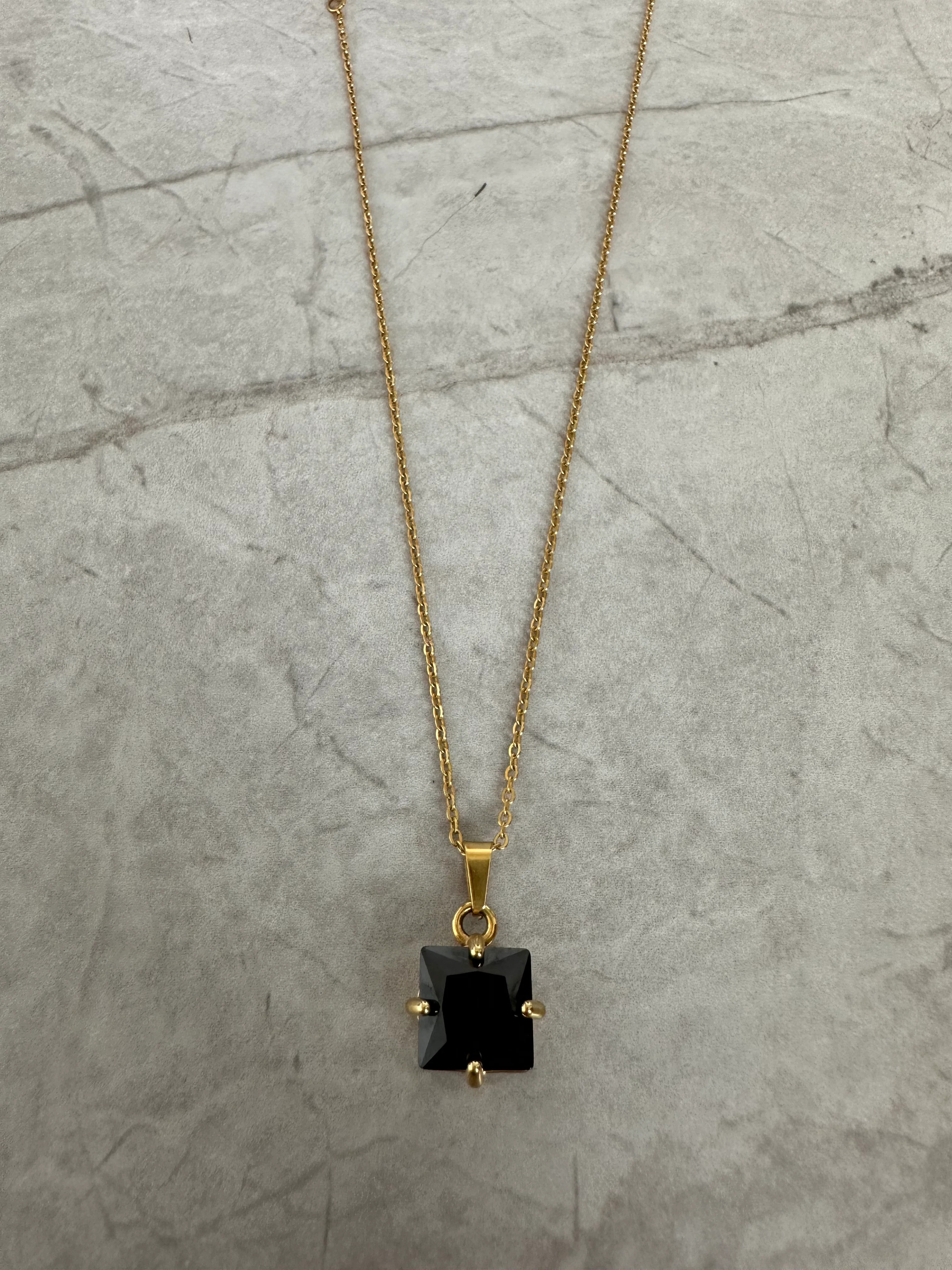 Square Stone Necklace | Saint Fatale