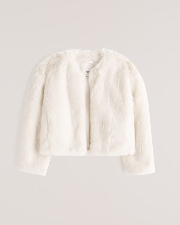 Cropped Faux Fur Jacket | Abercrombie & Fitch (US)